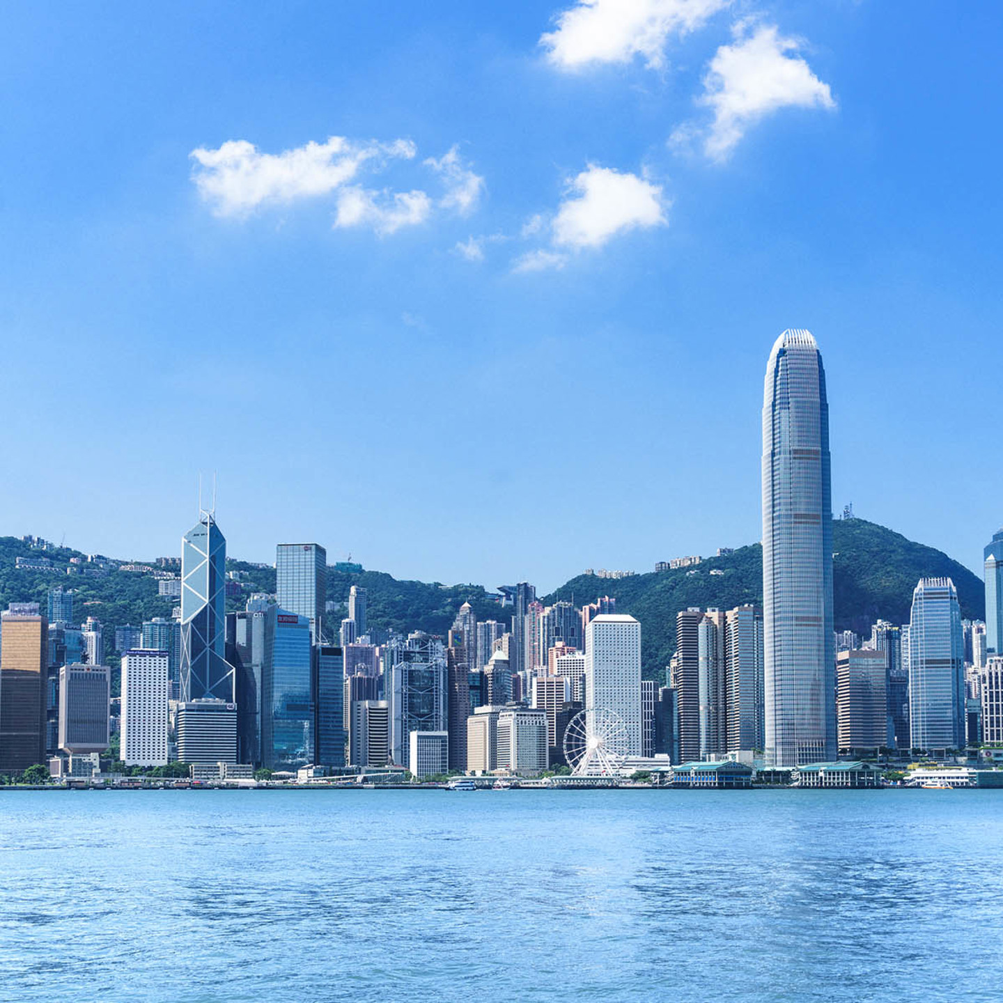 The sea and skyscrapers on the coastline