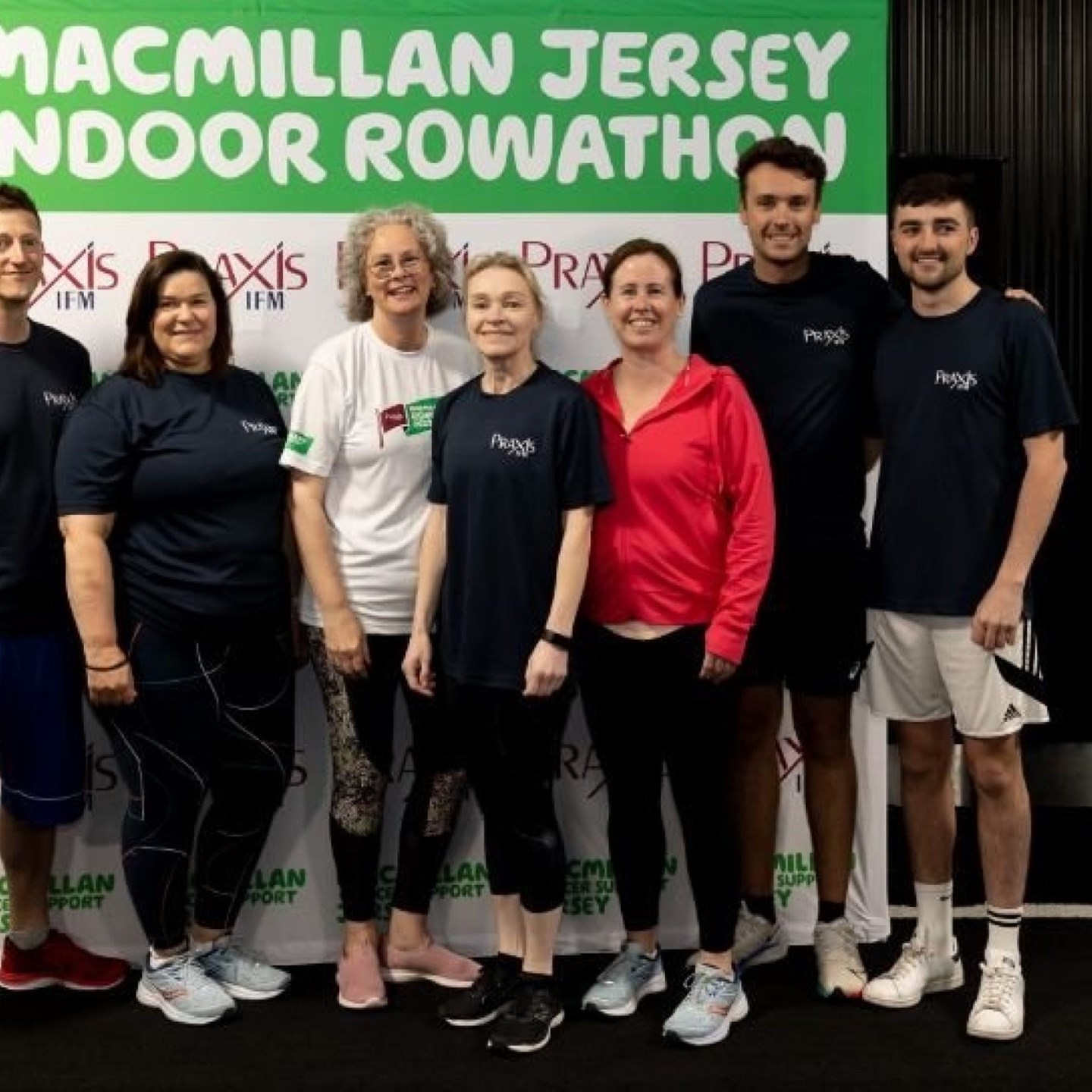 7 members of the Jersey team take on the Macmillan Jersey Indoor Rowathon