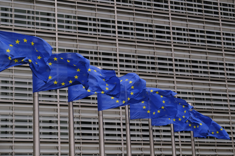 EU Flags Outside Building | Praxis