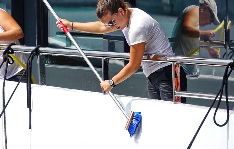 Deck Hand Cleaning Superyacht | Praxis