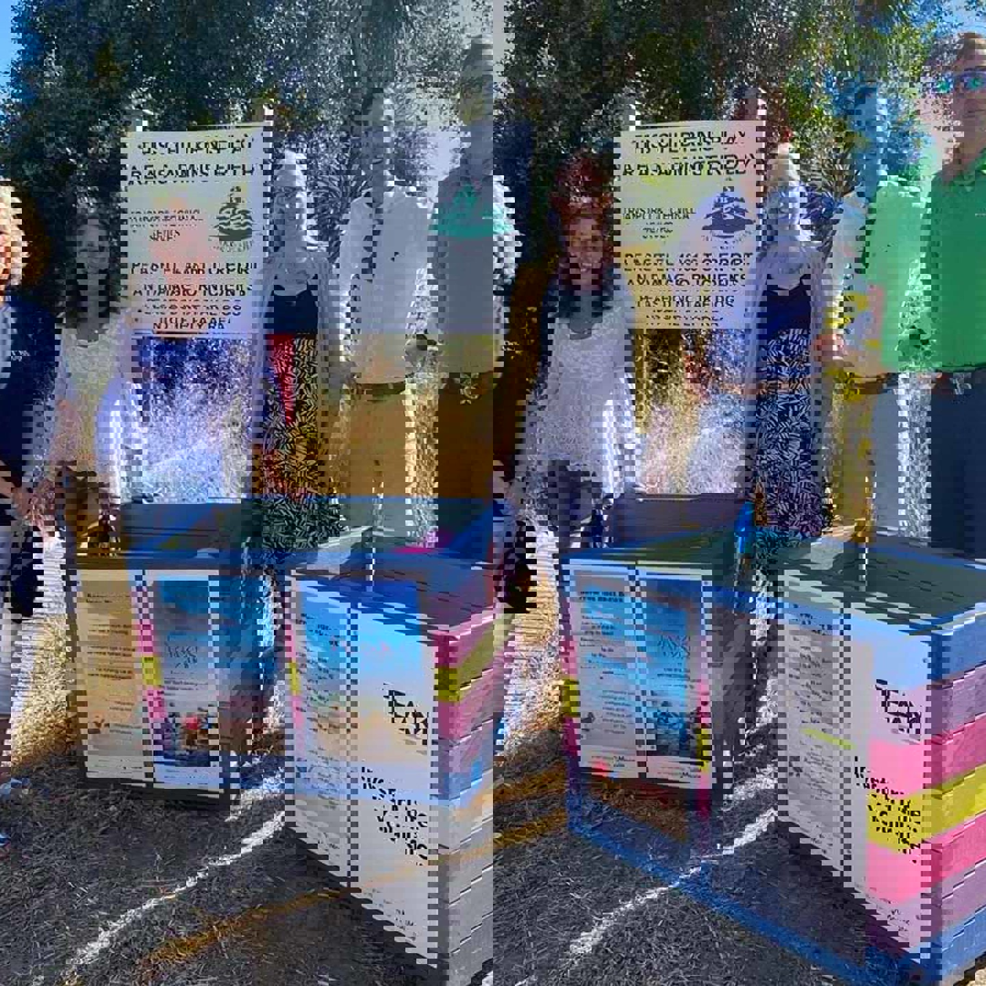 Borrow A Bucket Box Scheme Founders And Sponsors (L - R) Michele Pearce Tara Dolan Louise Carson Tim Townsend Alex Forbes Robert Kelly TEAM
