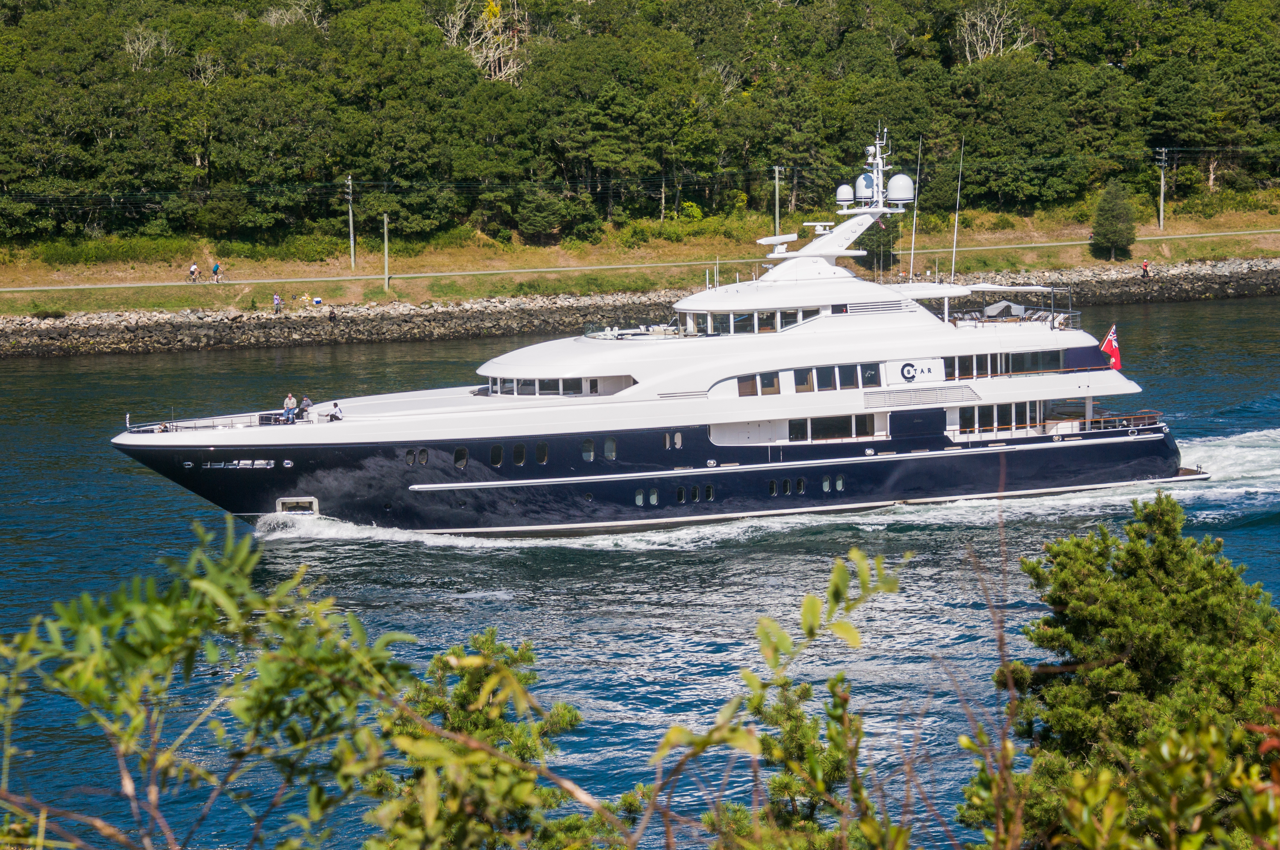 Blue And White Superyacht