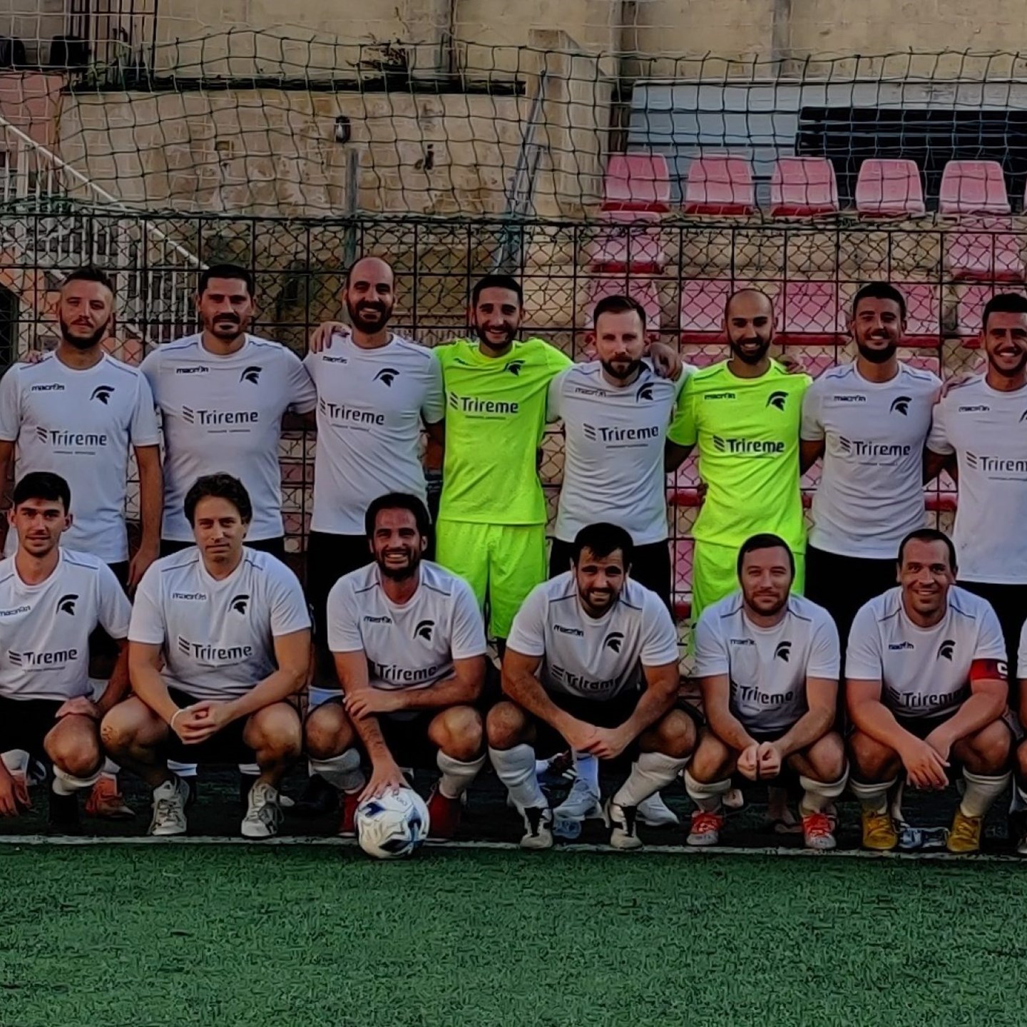 A group of men in football kit in Malta